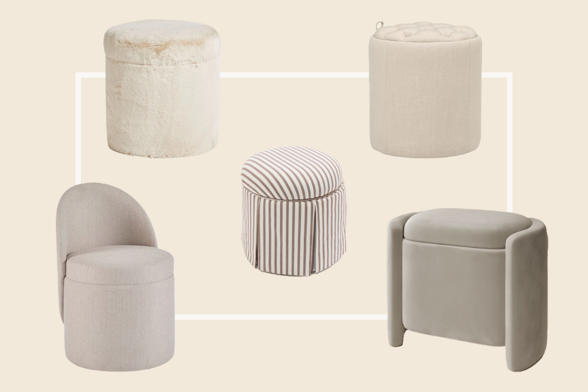 5 vanity stools with storage  perfect for new-build bedrooms